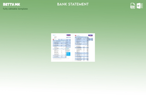 модерен стил Обединетото Кралство шаблон за изводи од банка на ниво на ексел (ст